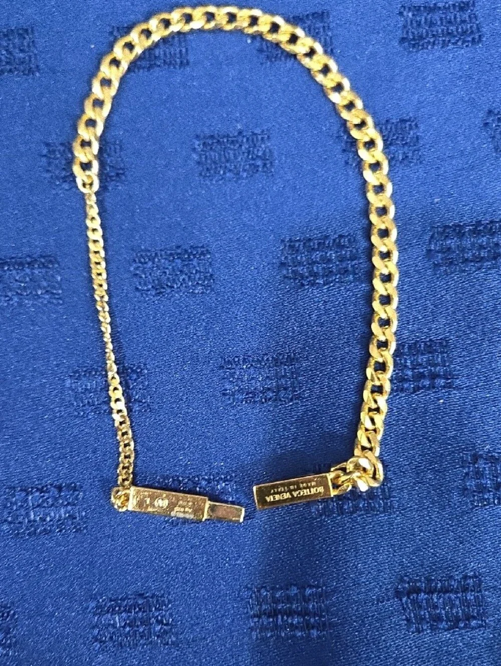 Bottega Veneta Gold Bracelet with Orange Enamel Bars Ag 925